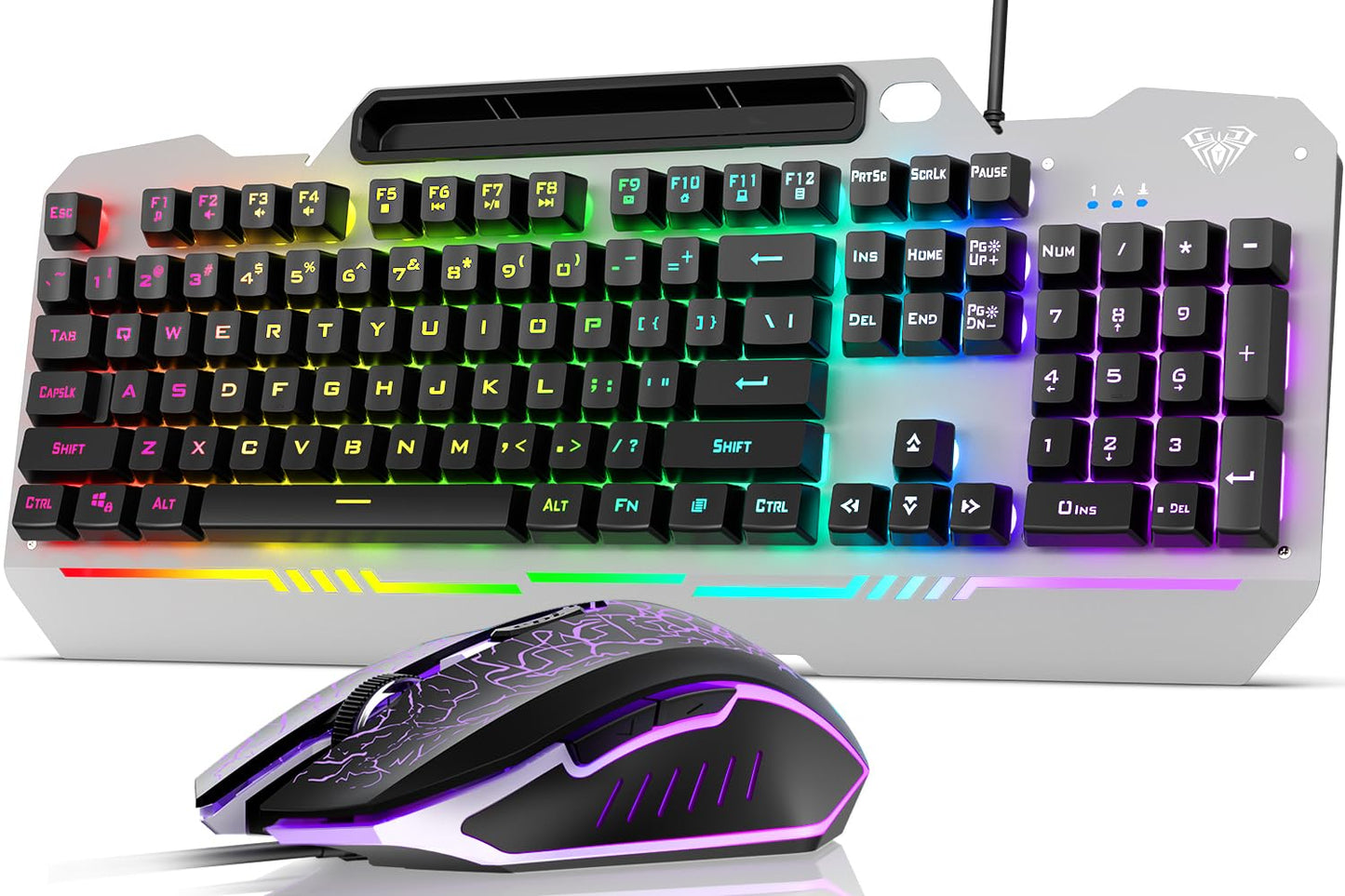AULA 17.5" T102 Wired Membrane Keyboard and Mouse Combo USB-A QWERTY Compatible with Windows and MacOS