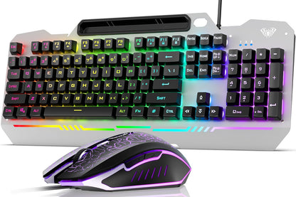 AULA 17.5" T102 Wired Membrane Keyboard and Mouse Combo USB-A QWERTY Compatible with Windows and MacOS