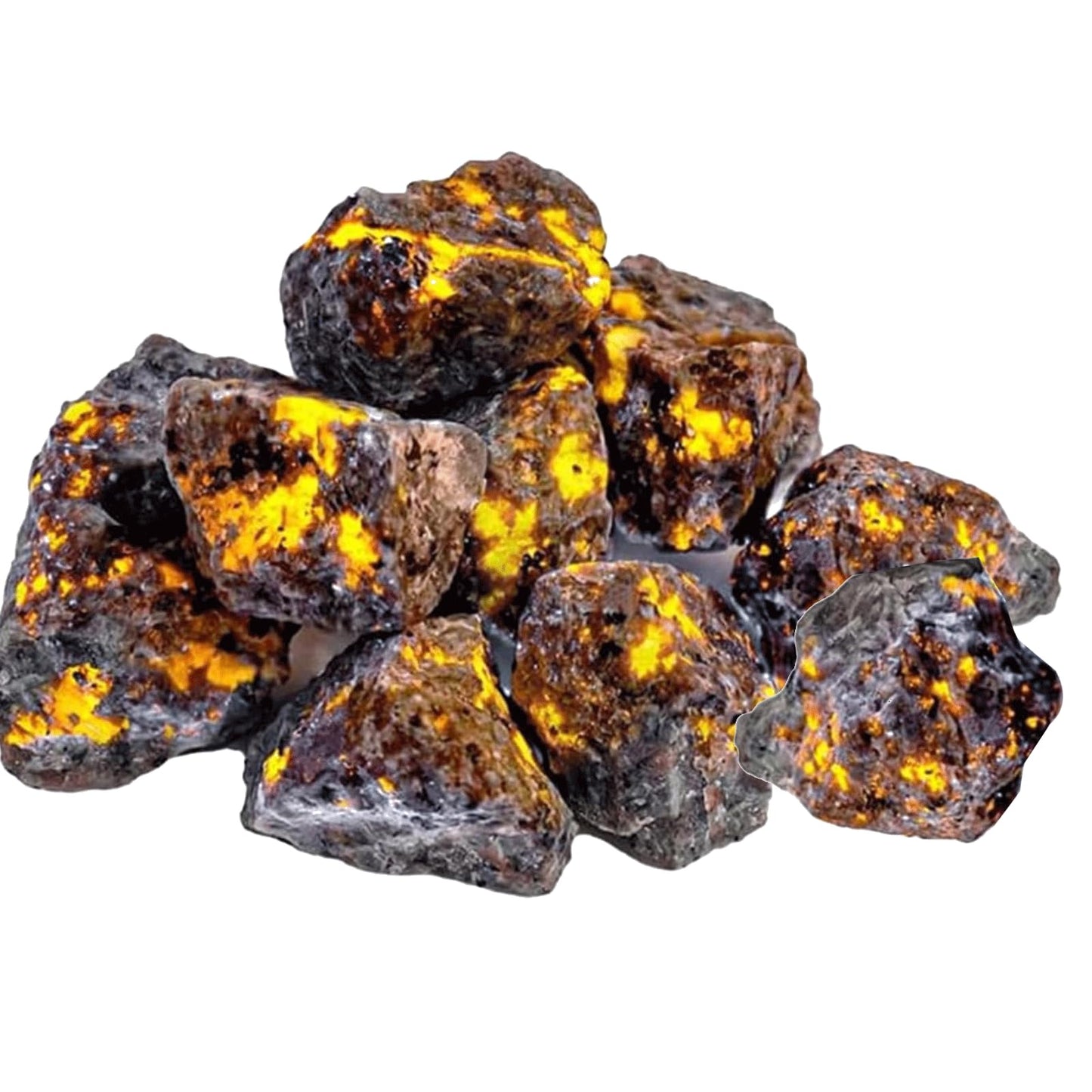 AZKRWFLM 0.67 lb Yooperlite Rocks Natural Fluorescent Minerals for Crafts and Decoration