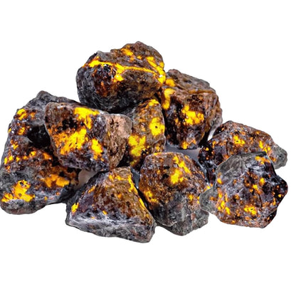 AZKRWFLM 0.67 lb Yooperlite Rocks Natural Fluorescent Minerals for Crafts and Decoration