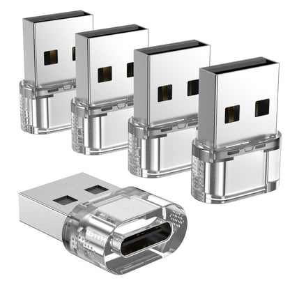 Fidioto 5 Count Fidioto_USB_Adapter USB-A, USB-C 3 Amps Clear Adapter