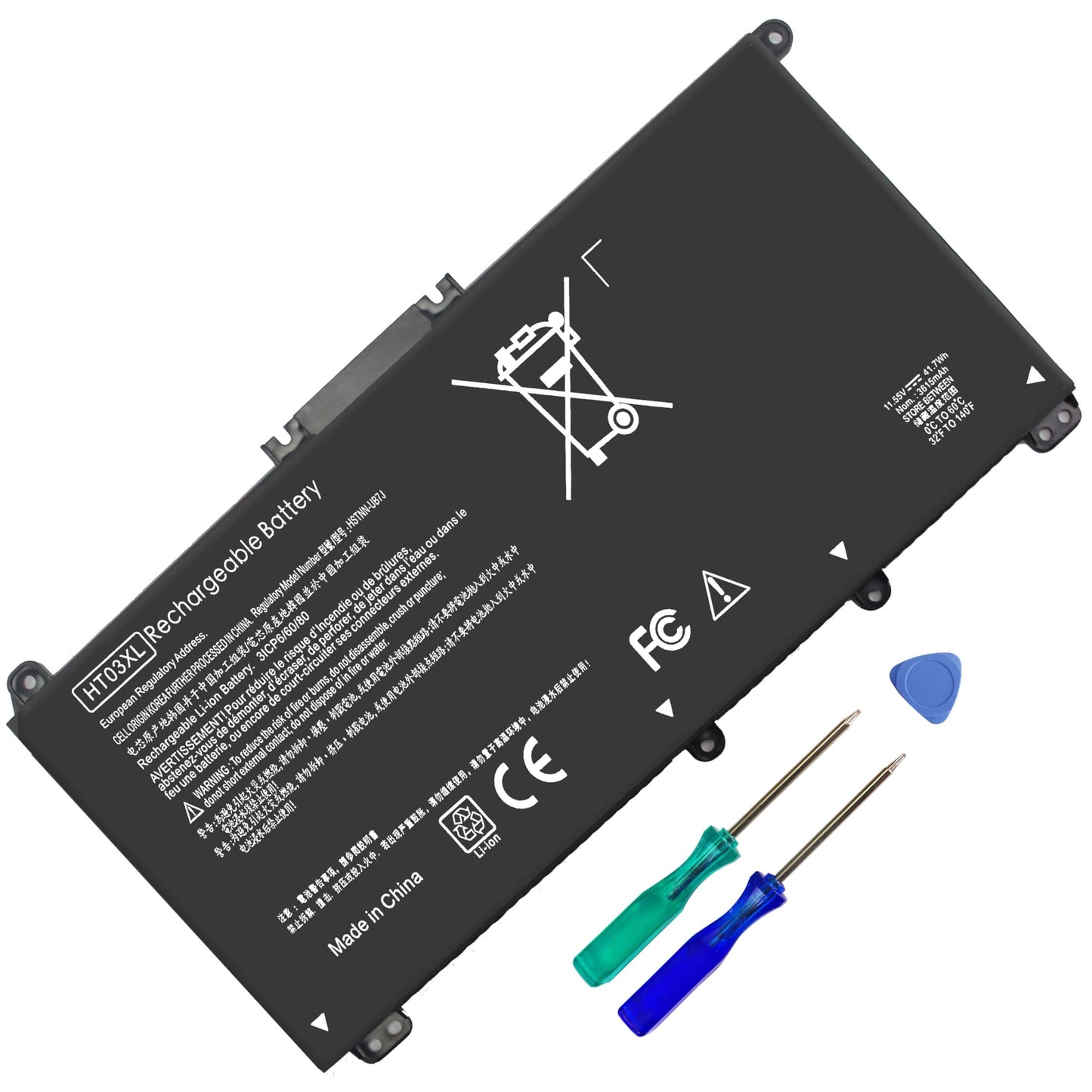 ESTENGPRO Li-Ion HT03XL Battery 41.7Wh 3-Cell for HP Pavilion 15-DB 15-DY Series