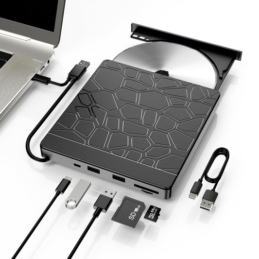 YUNINFANG External Portable Blu-ray Drive USB 3.0 Type A/C Black
