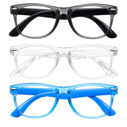 Okany 3 Count Kids Blue Light Blocking Glasses 125mm Frame Width 35mm Lens Height