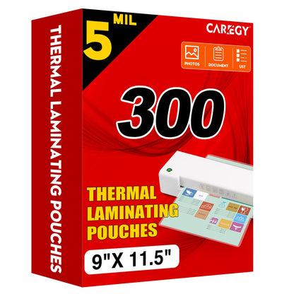CAREGY 300PACK-LaminatingSheets-5Mil-9x11.5in-OfficeSupplies