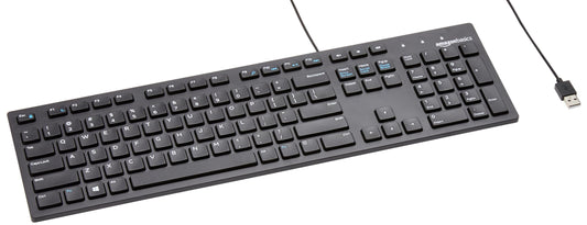Amazon Basics 105 Key QWERTY Wired Keyboard MD005