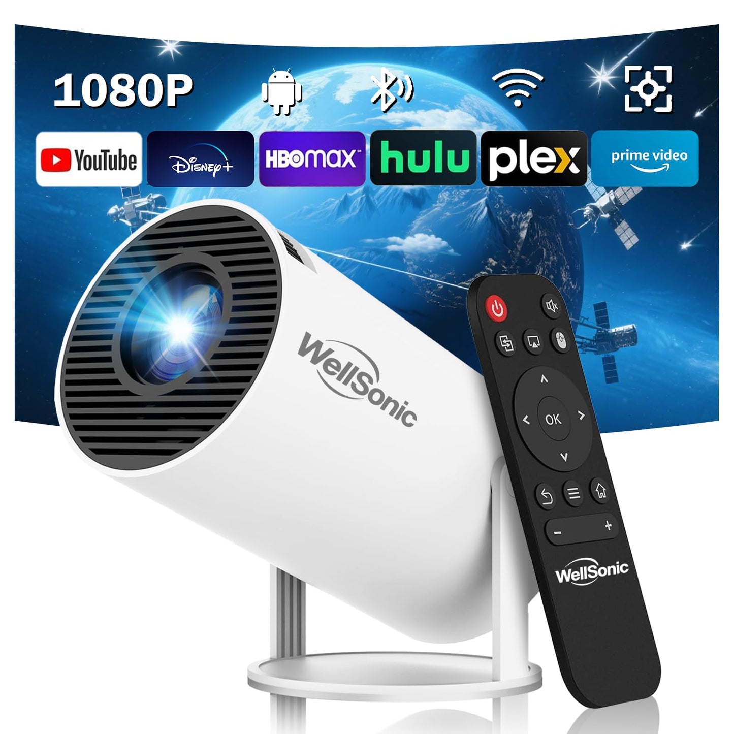 WellSonic 5.27" Mini Projector Hy300 Pro 1280 x 720 200 ANSI LED Portable
