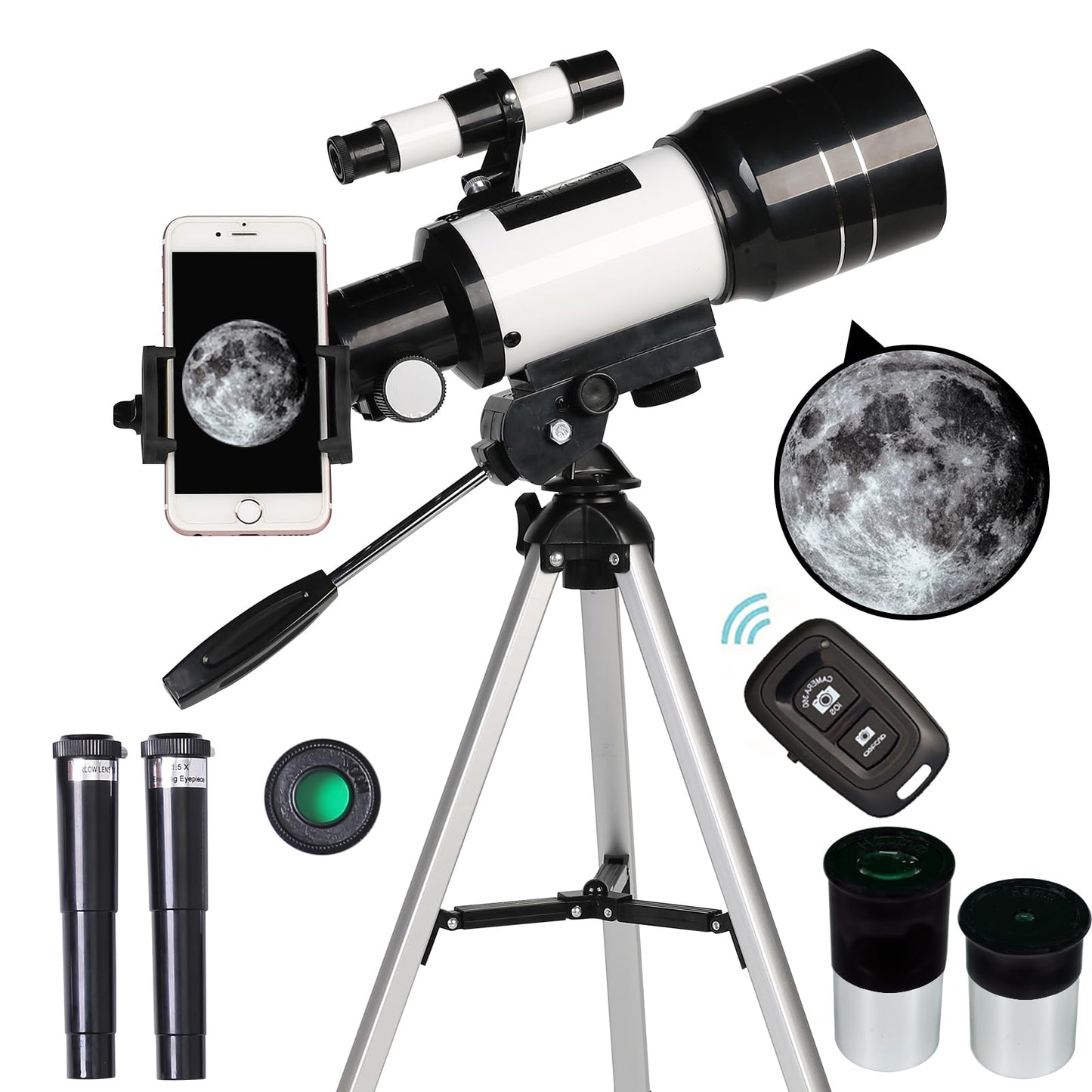ToyerBee 70mm YC0001 Manual Focus Altazimuth Mount Portable Refractor Telescope