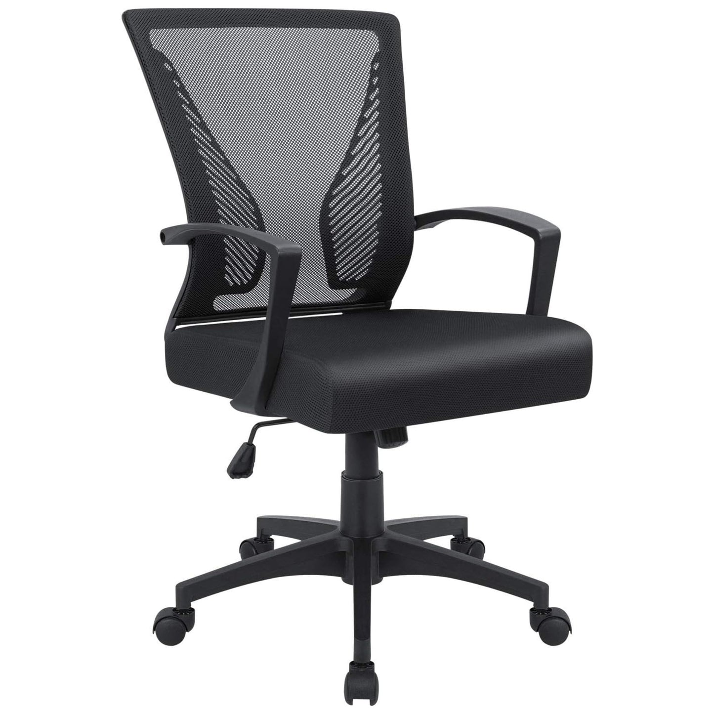 Furmax Mid Back Swivel Office Chair OCNC7510 Ergonomic Mesh Desk Chair with Armrests (Black)