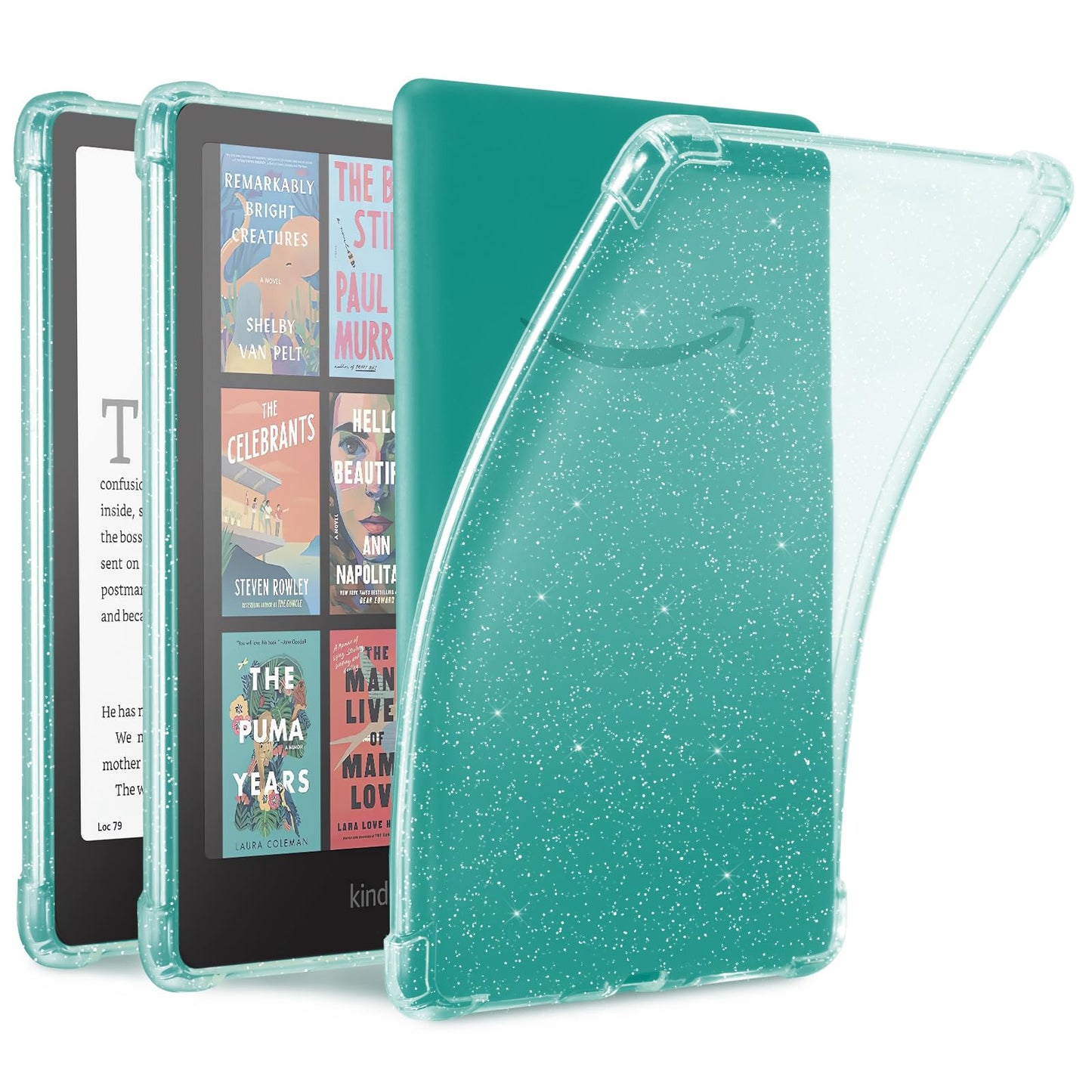 iDLEHANDS Clear Case 7 Inch Kindle Paperwhite 12th Gen Clear Glitter Soft TPU Enclosure