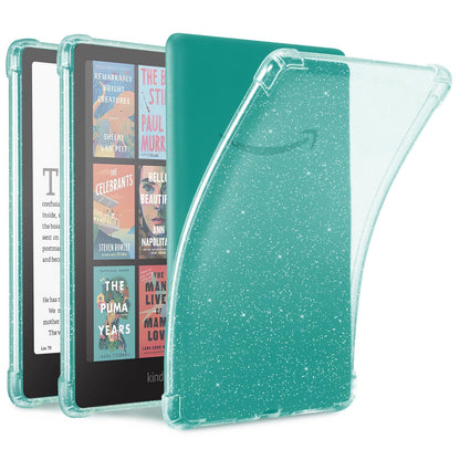 iDLEHANDS Clear Case 7 Inch Kindle Paperwhite 12th Gen Clear Glitter Soft TPU Enclosure