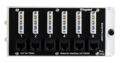 Legrand On-Q AC106A6 Cat 6A Network Interface Module Ethernet 6 Port