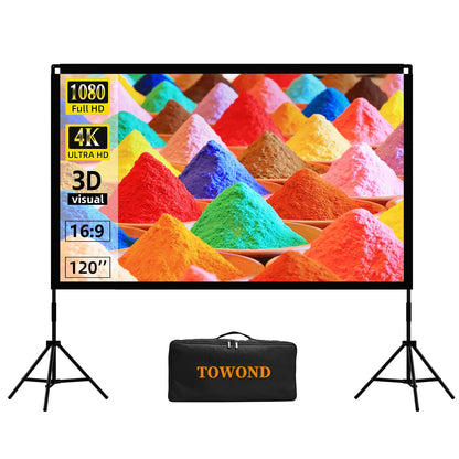 TOWOND 120 inches 16:9 Manual Tripod Projection Screen