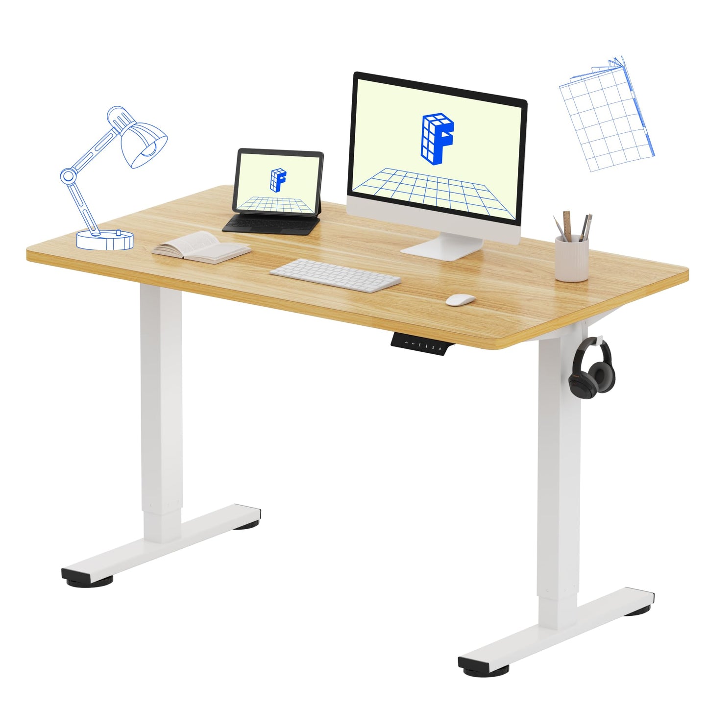 FLEXISPOT 48x24 156E Seamless Electric Height Adjustable Standing Desk