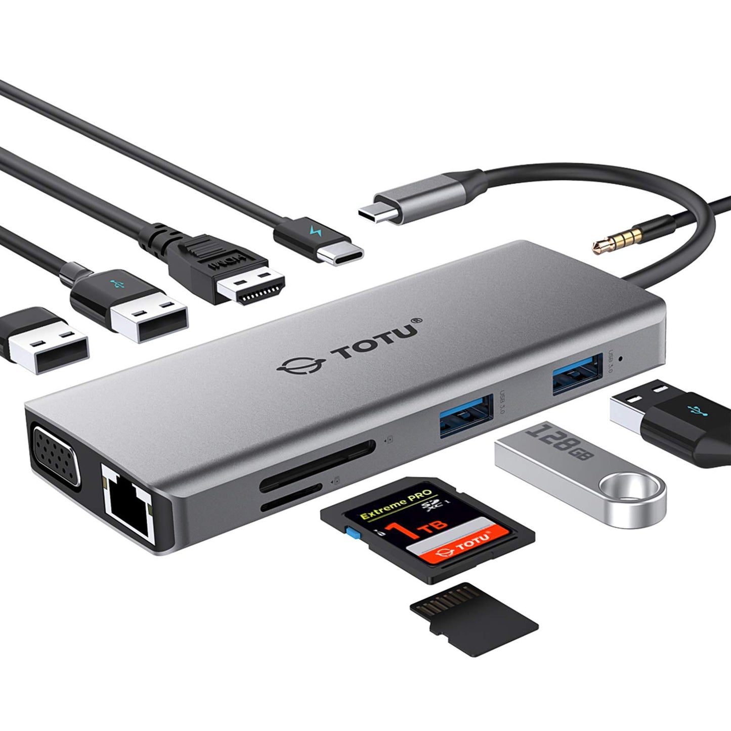 TOTU 11-Port USB-C Hub Model TT-HB002D