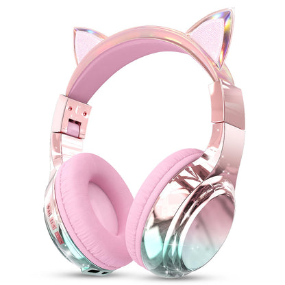 QearFun 60H PX2783 Bluetooth Headphones with Safe Volume Control, Over-Ear, Wireless and Wired Compatibility