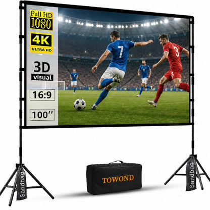 TOWOND 100 inch 100インチ 16:9 Portable Projection Screen