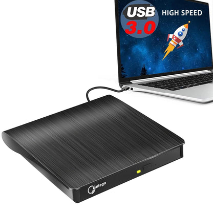 Gotega 10-Inch External DVD Drive USB 3.0 +/-RW Portable Optical Storage