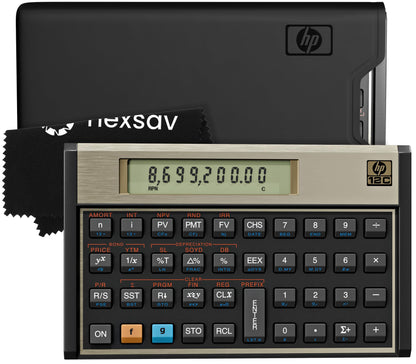 HP 12C Financial Calculator - Battery Powered - LCD Display - Black - Plastic Enclosure