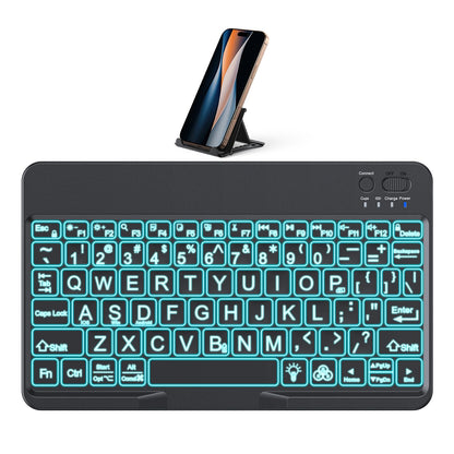 OMOTON 9.7" Black Large Print Bluetooth Keyboard - QWERTY - Battery Powered - Compatible with iPad and Windows
