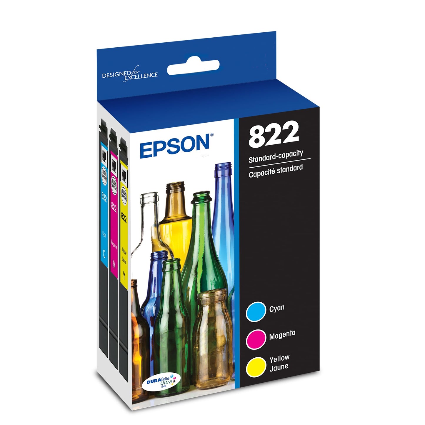Epson T822520-S Inkjet Printer Cartridge 300 Page Yield Cyan, Magenta, Yellow