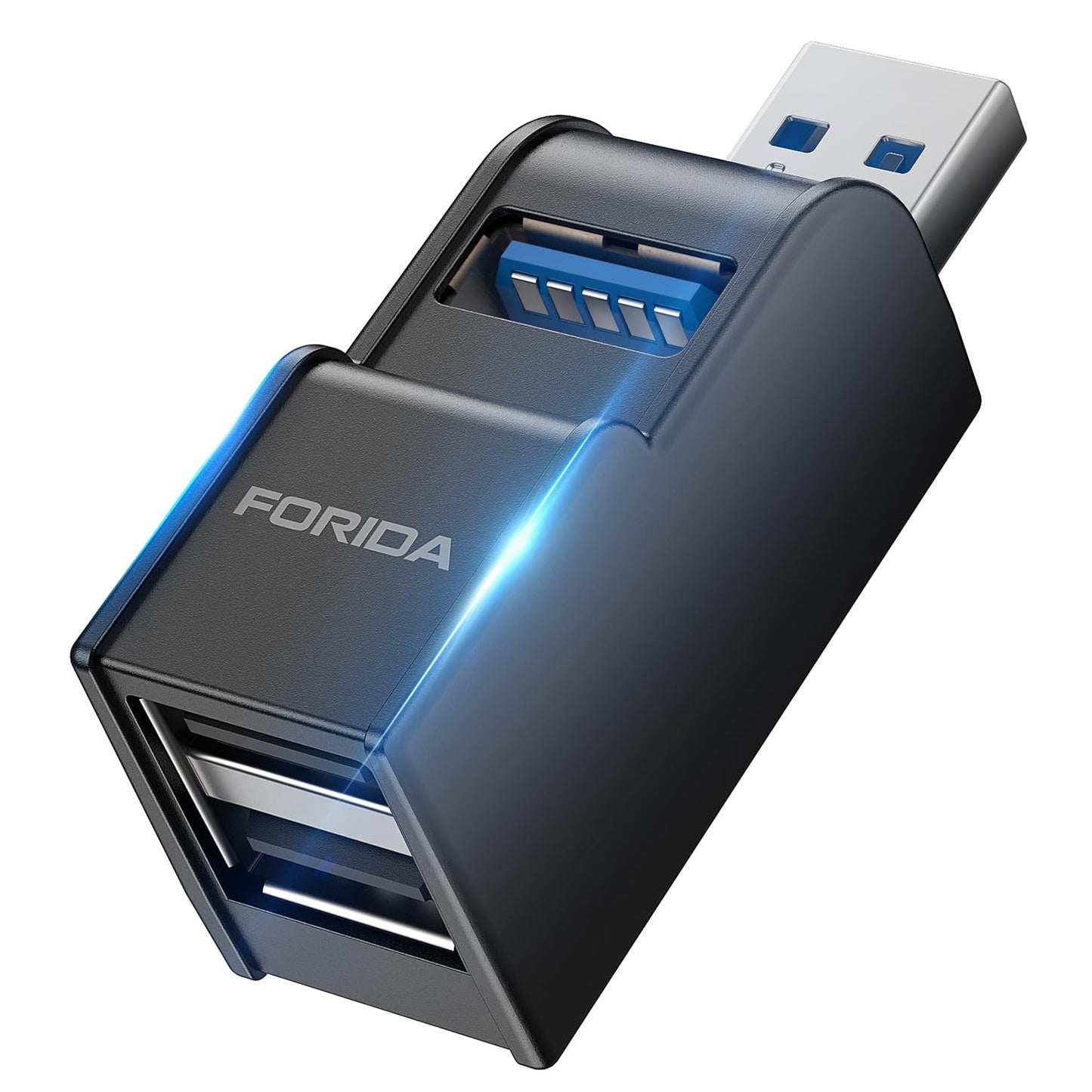 FORIDA USB Hub 3 Ports USB 3.0 Adapter Model 6060B-Black