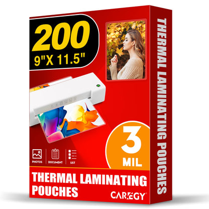CAREGY 9 x 11.5 Inches Laminating Sheets 200 Pack 3 Mil