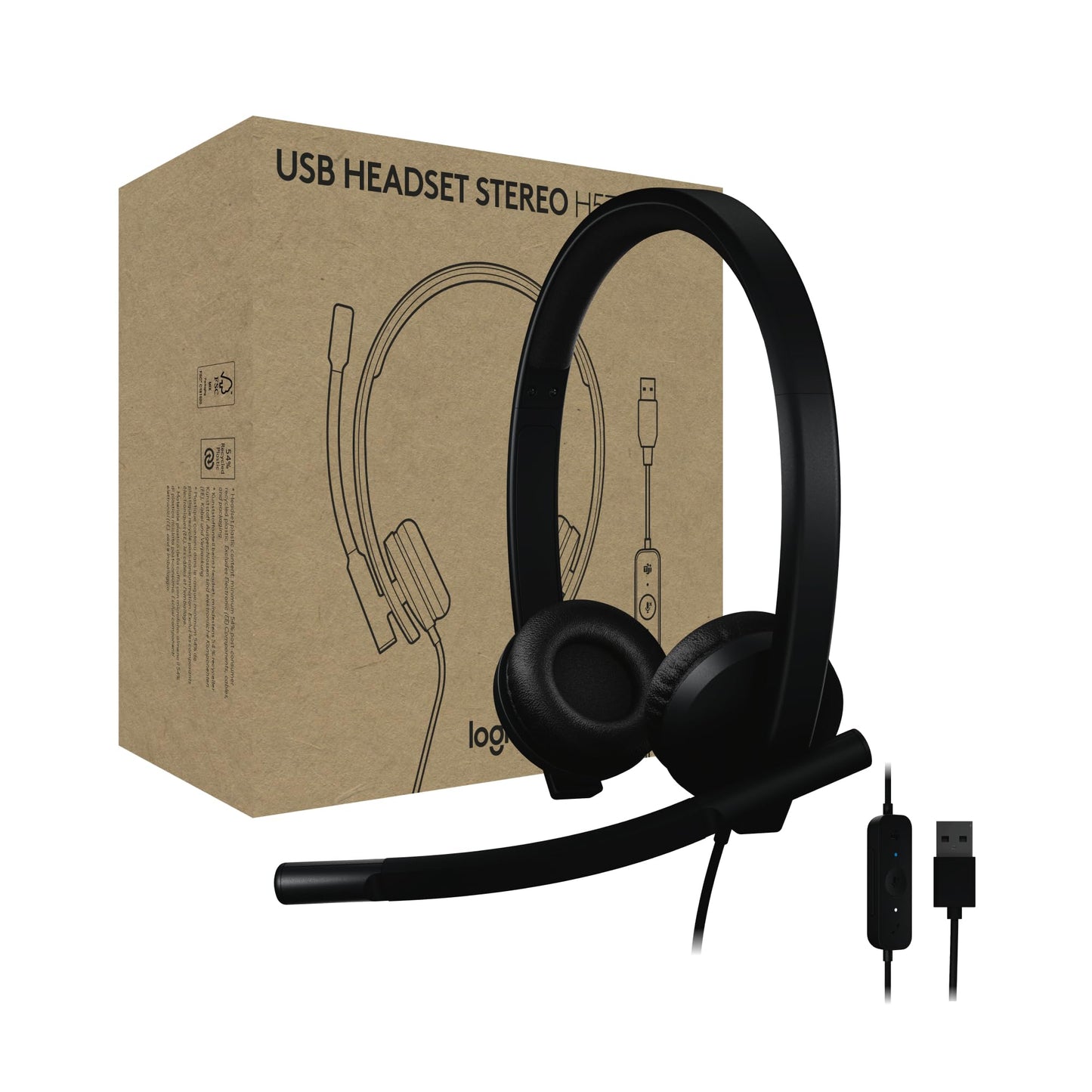 Logitech H570e USB Headset 981-001428 Wired, Stereo, Noise Cancelling