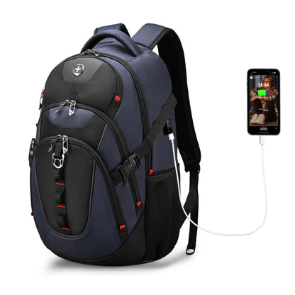 Swissdigital 31L Sd-803 Laptop Backpack Black/Blue Water Repellent 15.6 Inches Standard Laptop Travel