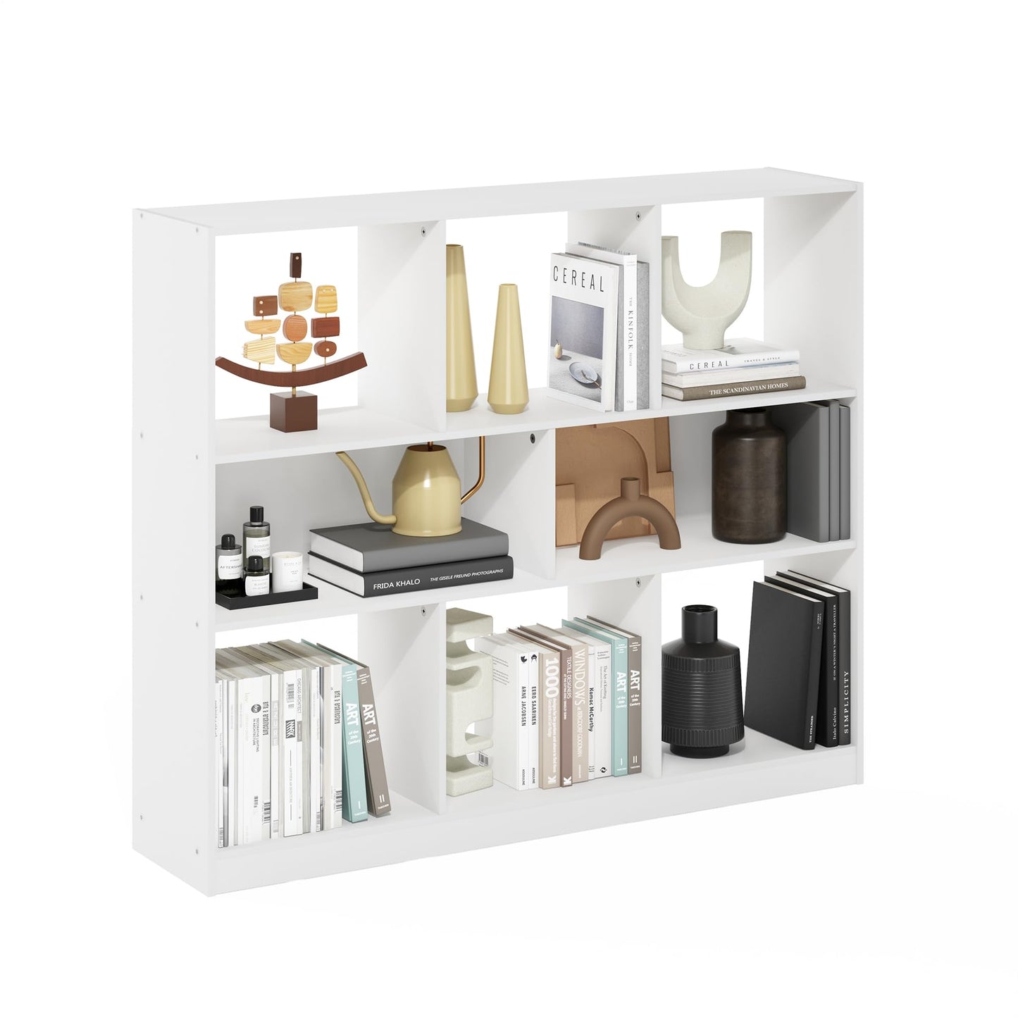 Furinno 8-Cube Shelf 24345WH - Wall Mount, Space Saving, Sturdy, Durable, White