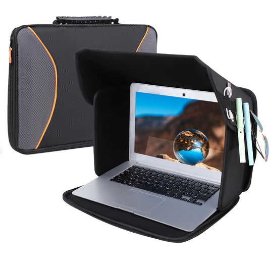 YUMTIM 14 Inches Laptop Cover with Privacy Guard - Oxford Fabric - Black