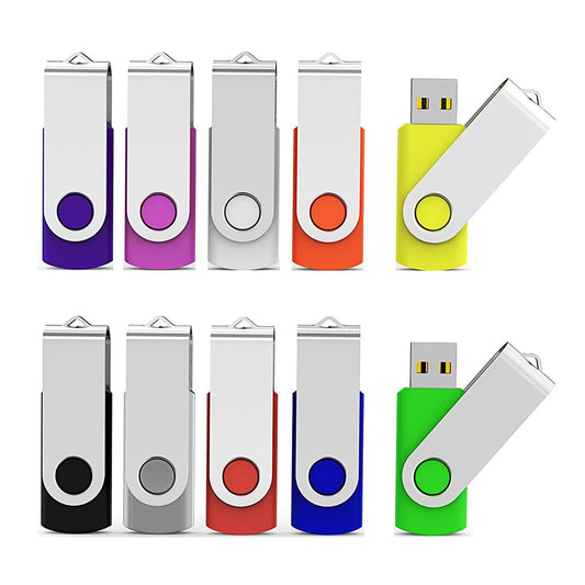 Aiibe 32GB U305 USB 2.0 Flash Drive 10 Count USB Type A Thumb Drives Multicolored