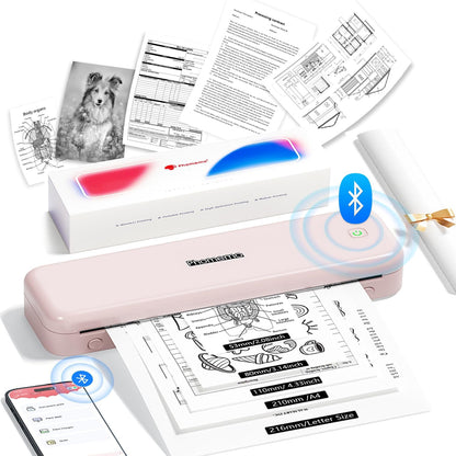 Phomemo M834 Portable Thermal Printer, Monochrome, 300 dpi, Bluetooth, A4 Size