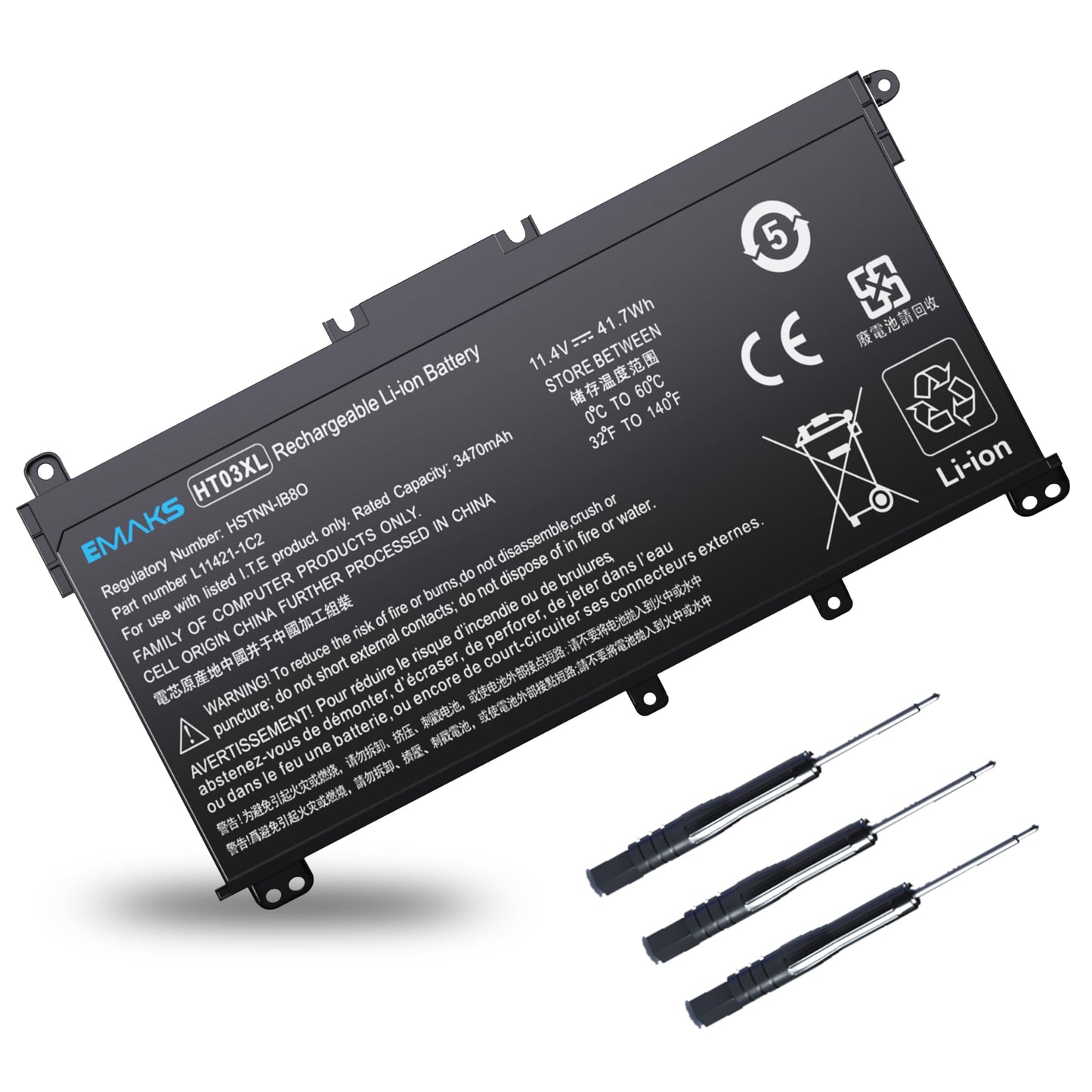 Emaks 11.4V HT03XL 3470mAh 3-cell Lithium-Ion Battery