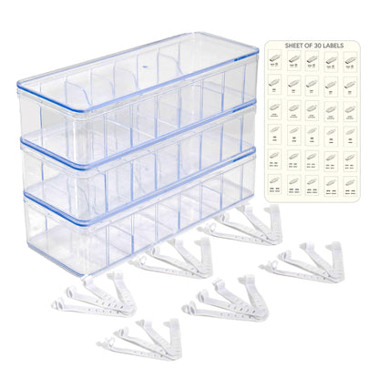 CHRABI 10.75"L x 3.75"W x 2.38"H Model COB23 Cable Organizer Box Set with 3 Units and 8 Compartments