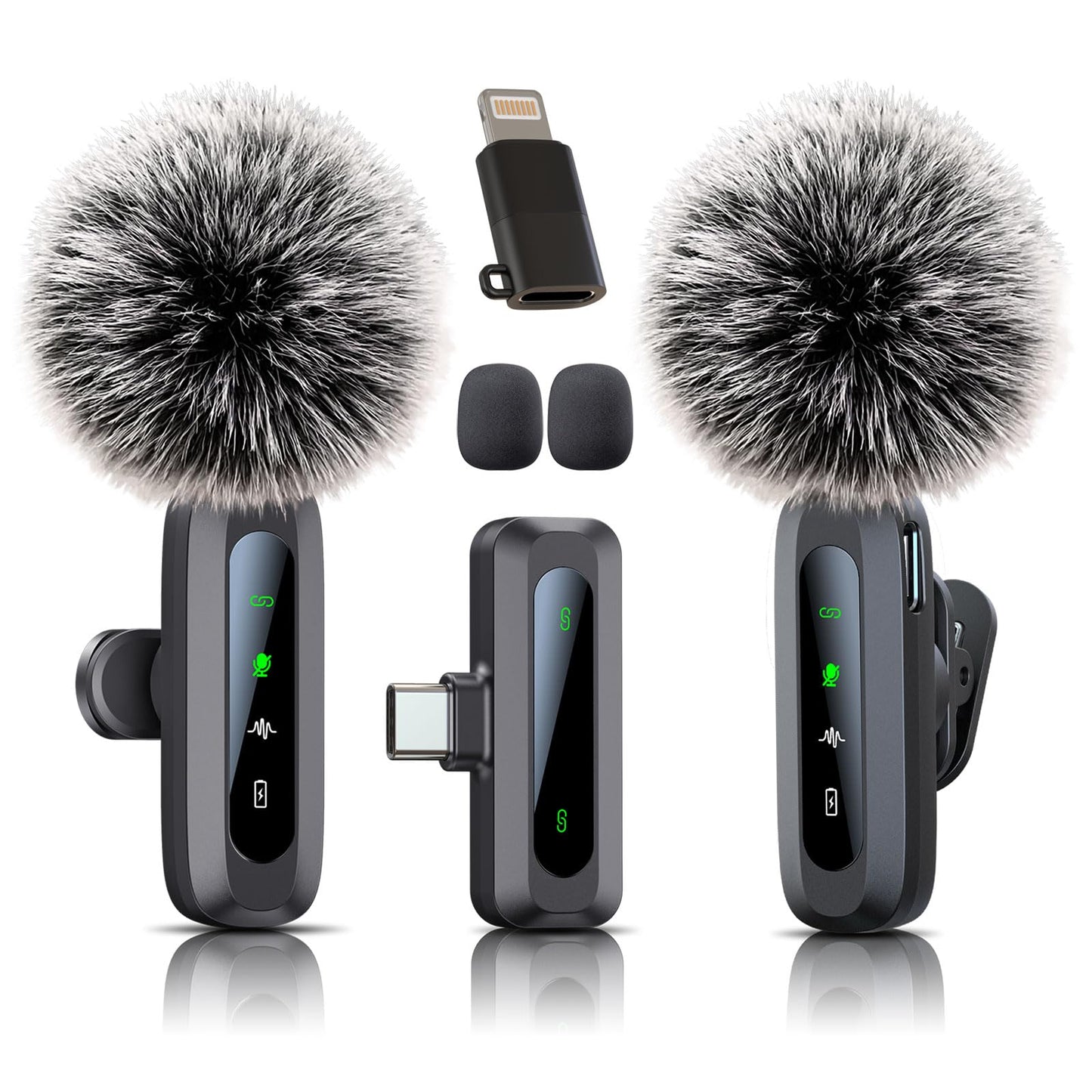 Uewpv Mini Wireless Lavalier Microphone, Model Microphone cravate sans fil, USB Connectivity, Omnidirectional, 20Hz - 20KHz Frequency Response, Battery Powered