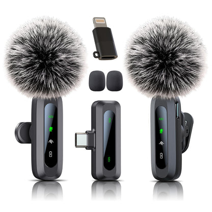 Uewpv Mini Wireless Lavalier Microphone, Model Microphone cravate sans fil, USB Connectivity, Omnidirectional, 20Hz - 20KHz Frequency Response, Battery Powered