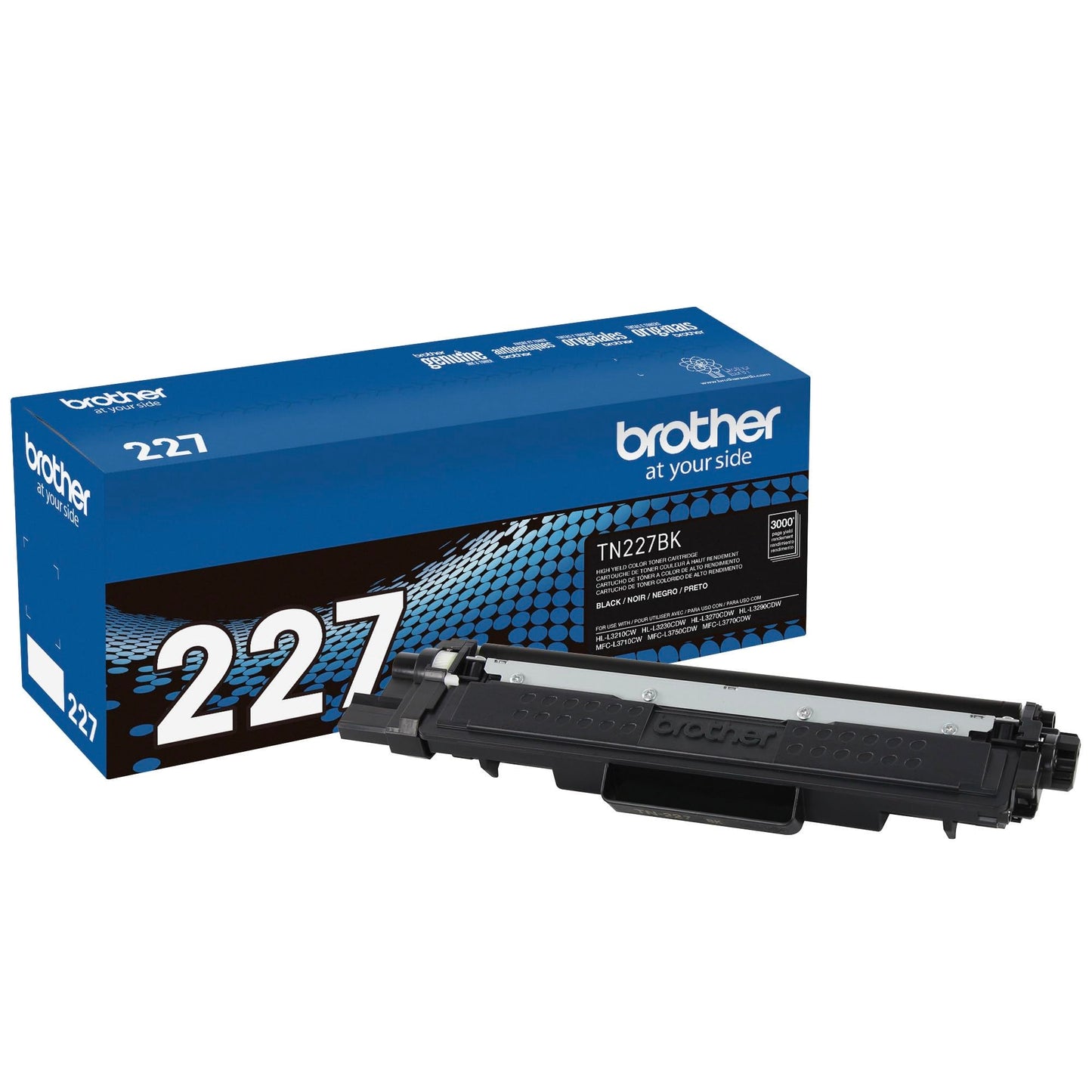 Brother Genuine TN-227BK High Yield Black Toner Cartridge 3000 Pages Laser Printer Toner
