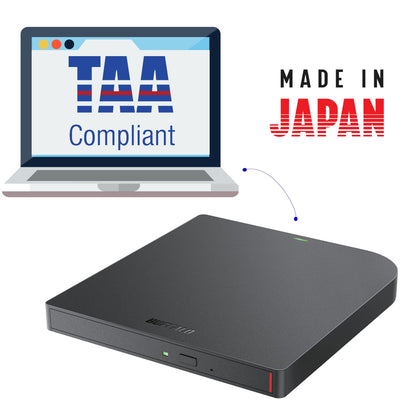 BUFFALO 6X Portable Blu-ray Drive BRXL-PUS6U3B-TAA USB 3.2 Type-A/Type-C Optical Drive