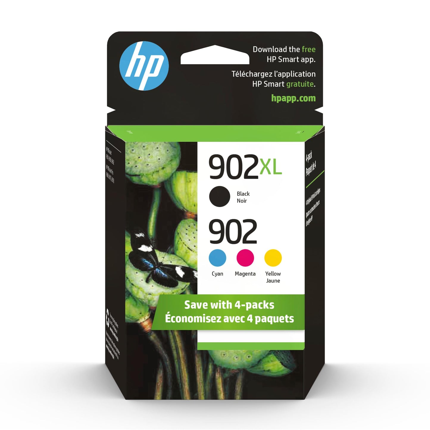 HP 902XL Black/Cyan/Magenta/Yellow Ink Cartridge | T0A39AN | Compatible with HP OfficeJet Pro Printers