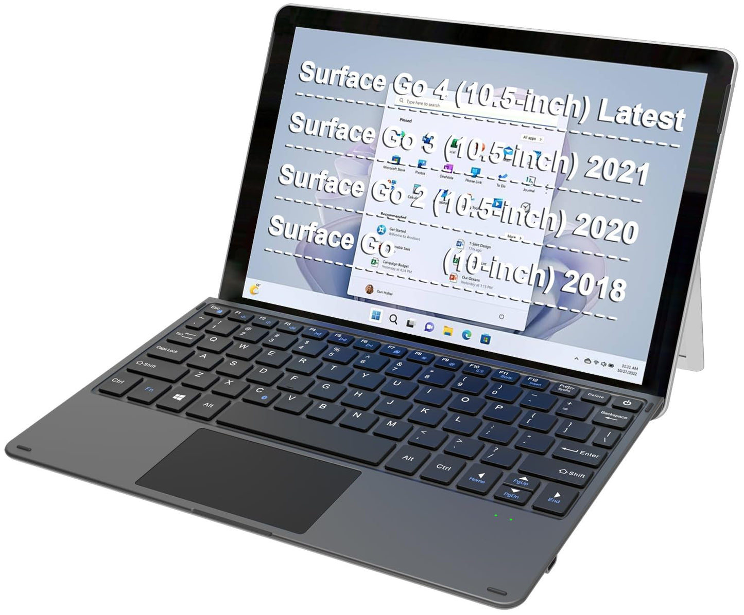 Arteck QWERTY Type Cover HB216 BT Mechanical Keyboard for Microsoft Surface Go 4, 3, 2, 1