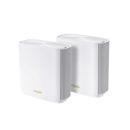 ASUS ZenWiFi AX 2PK Tri-Band Mesh WiFi 6 System XT8 - Coverage up to 5500 sq.ft, 6600 Mbps, 6 Antennas, 4 Ports, White