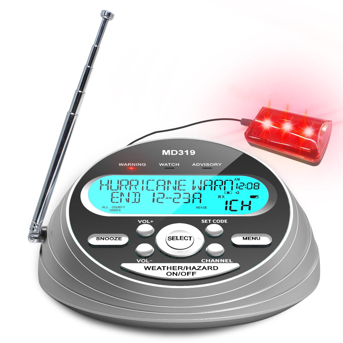 Rychi 6.02" L x 5.59" W x 2.95" H TMUS-MD319 LCD Weather Alert Radio