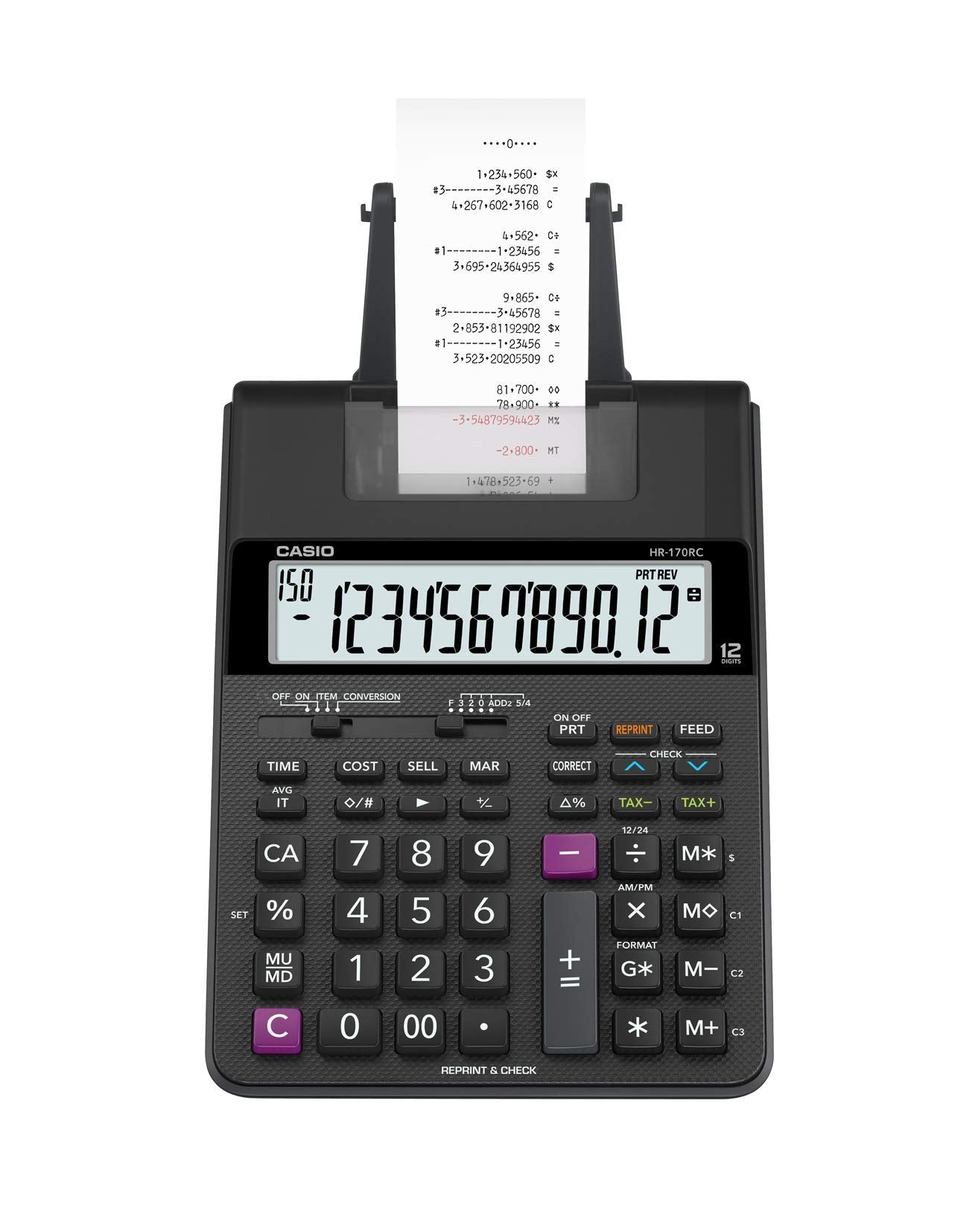 Casio 11.61" x 6.49" HR-170RC PLUS Printing Calculator LCD 12.9cm