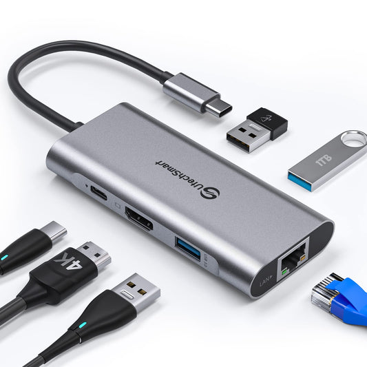 UtechSmart 6 Port USB C Hub UC3273 USB 3.0 4K HDMI Ethernet Adapter