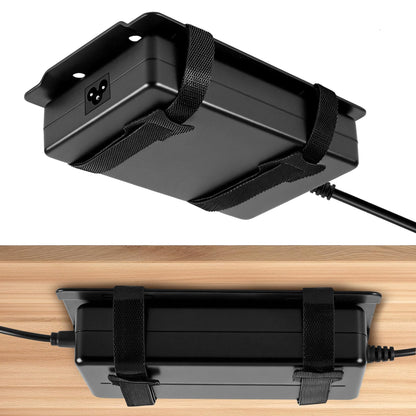 JinLunar Adjustable Underdesk Laptop Charger Holder, Metal Mount, Black