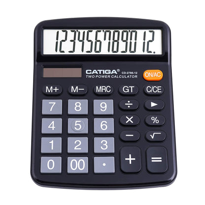 CATIGA 6" x 4.72" CD-2786 LCD Solar Powered Standard Function Calculator