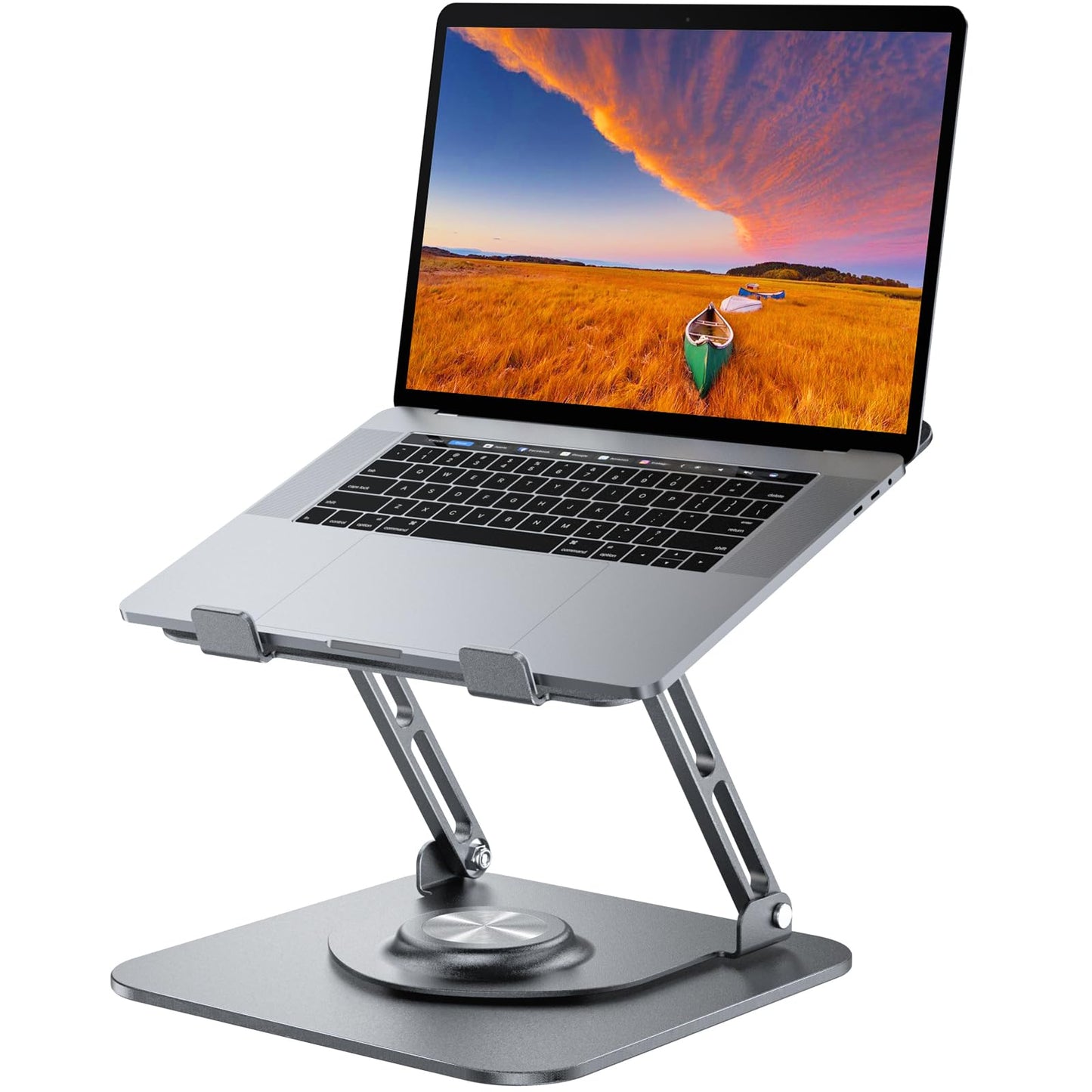 JOYEKY Tower Laptop Stand 768492457312 Tabletop Aluminum Foldable Portable Grey