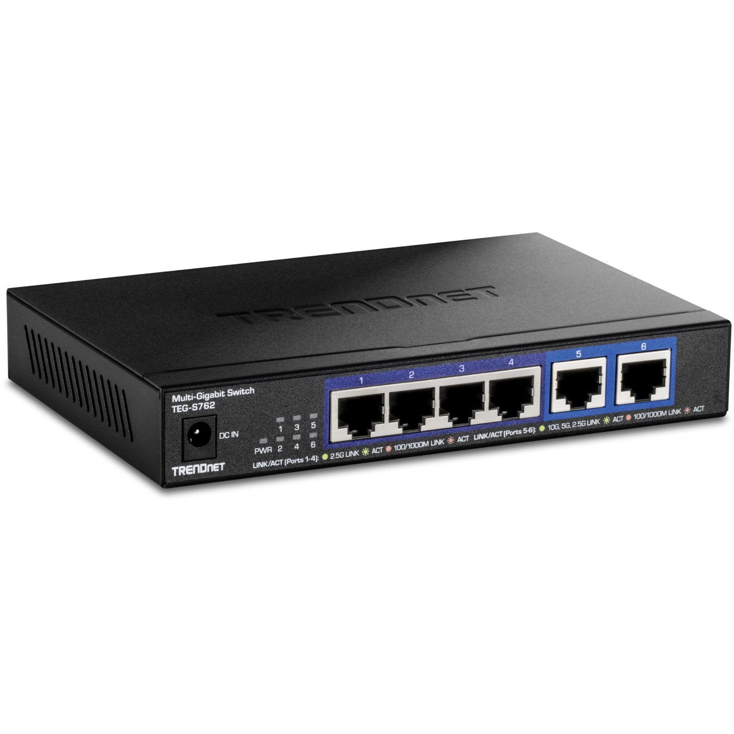 TRENDnet 6-Port 10G Switch TEG-S762 60Gbps 12V DC Black