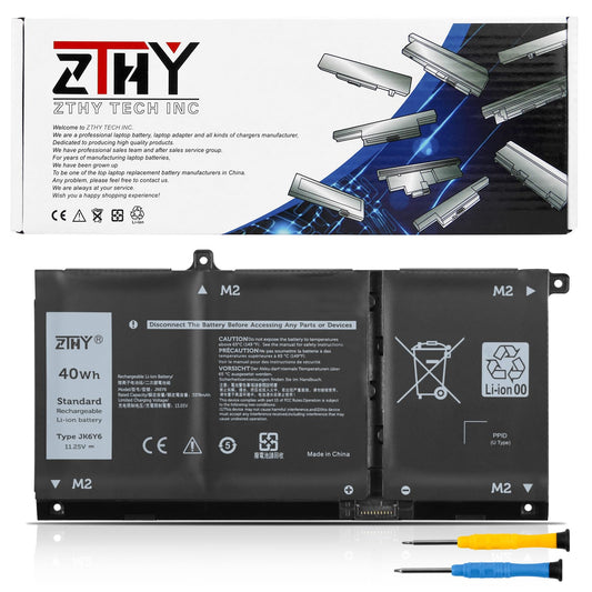 ZTHY JK6Y6 40Wh Laptop Battery 11.25V Lithium Ion